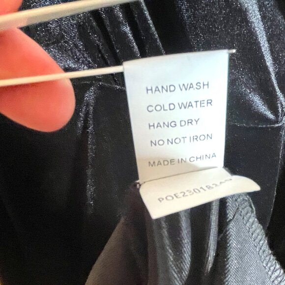 Elegant Black Velvet Wrap Dress - Picture 9 of 10